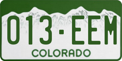 CO license plate 013EEM