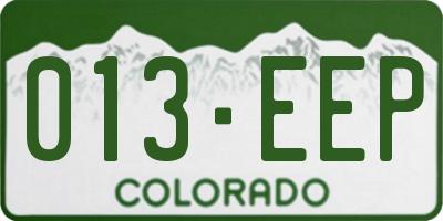CO license plate 013EEP