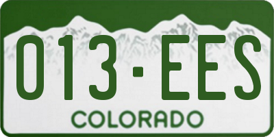 CO license plate 013EES