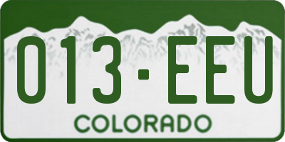 CO license plate 013EEU