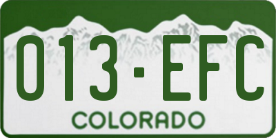 CO license plate 013EFC