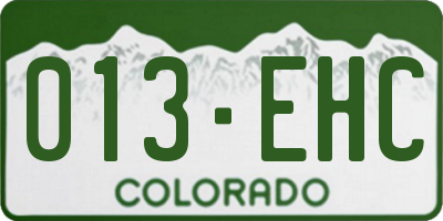CO license plate 013EHC