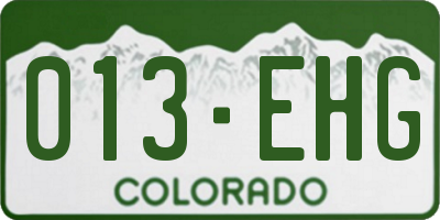 CO license plate 013EHG