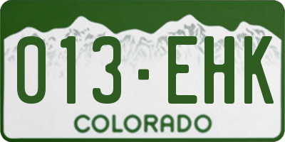 CO license plate 013EHK