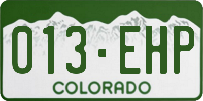 CO license plate 013EHP