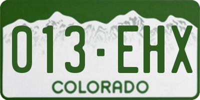 CO license plate 013EHX