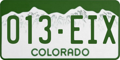 CO license plate 013EIX
