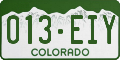 CO license plate 013EIY