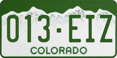 CO license plate 013EIZ