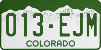 CO license plate 013EJM
