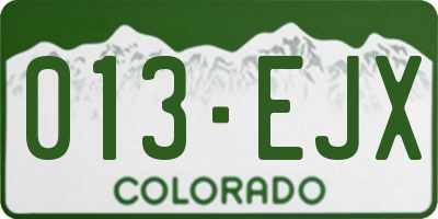 CO license plate 013EJX