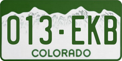 CO license plate 013EKB