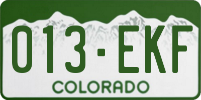 CO license plate 013EKF