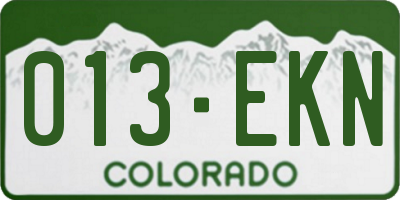 CO license plate 013EKN