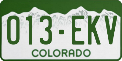 CO license plate 013EKV