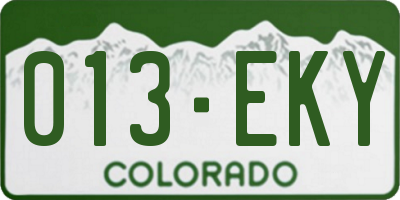 CO license plate 013EKY