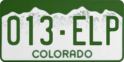 CO license plate 013ELP