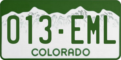 CO license plate 013EML