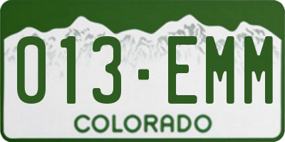 CO license plate 013EMM