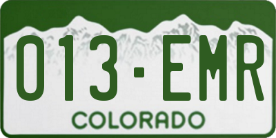 CO license plate 013EMR