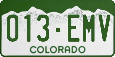 CO license plate 013EMV