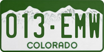 CO license plate 013EMW
