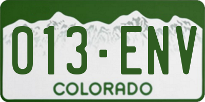 CO license plate 013ENV