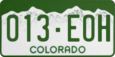 CO license plate 013EOH