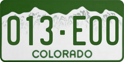CO license plate 013EOO