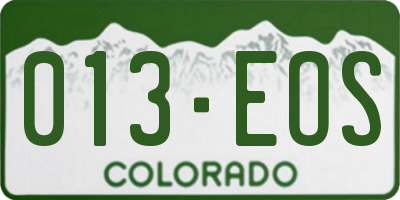 CO license plate 013EOS