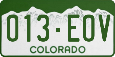 CO license plate 013EOV