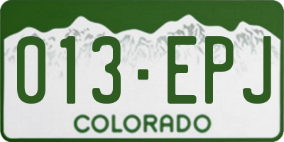 CO license plate 013EPJ