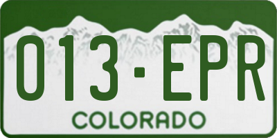 CO license plate 013EPR