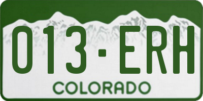 CO license plate 013ERH