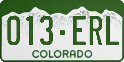 CO license plate 013ERL