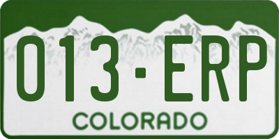 CO license plate 013ERP