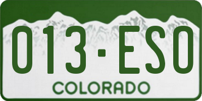 CO license plate 013ESO