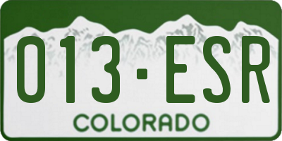 CO license plate 013ESR