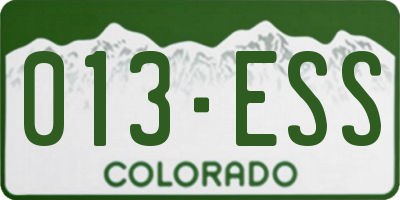 CO license plate 013ESS