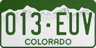 CO license plate 013EUV