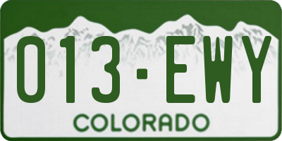 CO license plate 013EWY