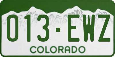 CO license plate 013EWZ