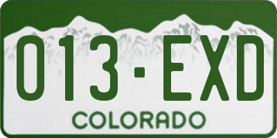 CO license plate 013EXD