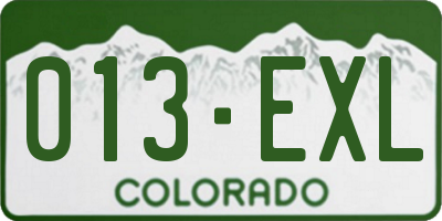 CO license plate 013EXL