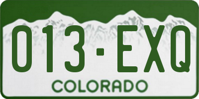 CO license plate 013EXQ