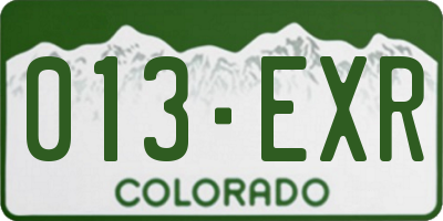 CO license plate 013EXR