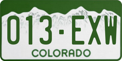CO license plate 013EXW
