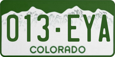 CO license plate 013EYA