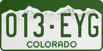 CO license plate 013EYG