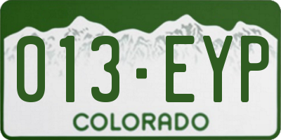 CO license plate 013EYP